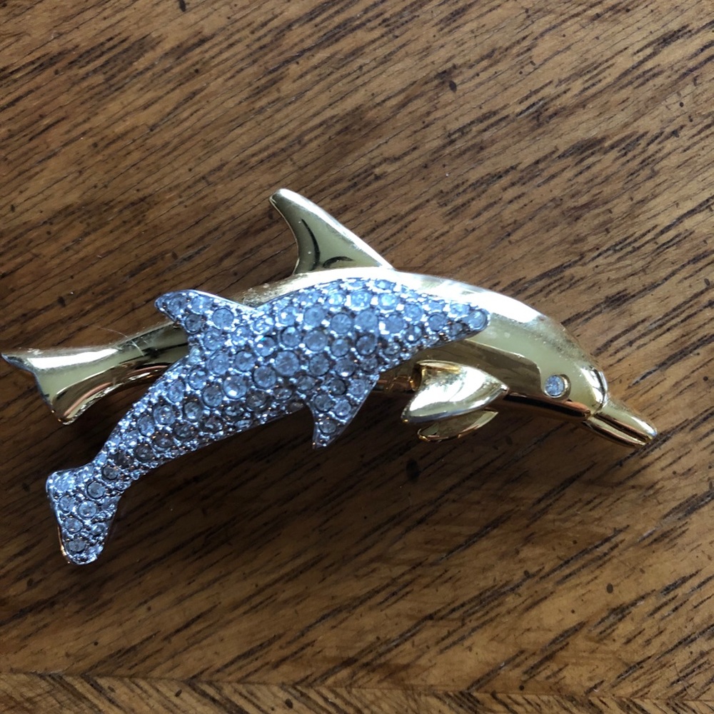 Swarovski Authentic Dolphin Pin Brooch 1992
